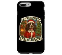 I Believe In Santa Paws English Springer Spaniel Navidad Carcasa para iPhone 7 Plus/8 Plus
