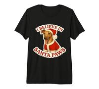 I Believe In Santa Paws Galgo Perro Mamá Papá Navidad Navidad Camiseta Premium