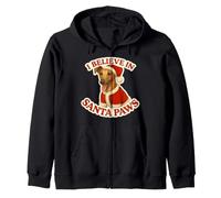 I Believe In Santa Paws Galgo Perro Mamá Papá Navidad Navidad Sudadera con Capucha