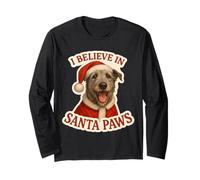 I Believe In Santa Paws Irish Wolfhound Dog Feliz Navidad Manga Larga