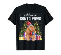 I Believe In Santa Paws - Lindo Cocker Spaniel Navidad Camiseta gráfica económica, Hombre, Negro, S