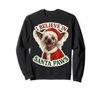 I Believe In Santa Paws Perro Crestado Chino Feliz Navidad Sudadera