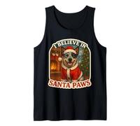 I Believe In Santa Paws Perro Ganado Australiano Navidad Navidad Camiseta sin Mangas