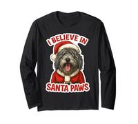 I Believe In Santa Paws Perro Pastor Bergamasco Navidad Manga Larga