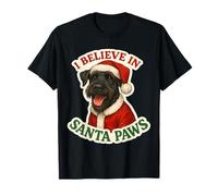 I Believe In Santa Paws Perro Schnauzer Gigante Feliz Navidad Camiseta