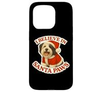I Believe In Santa Paws Perro Terrier Tibetano Feliz Navidad Carcasa para iPhone 15 Pro