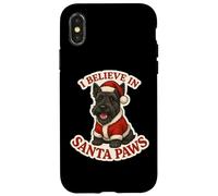 I Believe In Santa Paws Scottish Terrier Dog Feliz Navidad Carcasa para iPhone X/XS