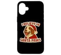 I Believe In Santa Paws Setter Irlandés Rojo y Blanco Navidad Carcasa para iPhone 16 Plus