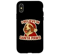 I Believe In Santa Paws Setter Irlandés Rojo y Blanco Navidad Carcasa para iPhone X/XS