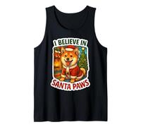 I Believe In Santa Paws Shiba Inu Perro Mamá Papá Navidad Navidad Camiseta sin Mangas
