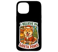 I Believe In Santa Paws Shiba Inu Perro Mamá Papá Navidad Navidad Carcasa para iPhone 15