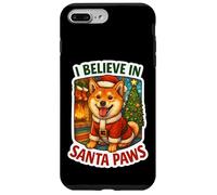 I Believe In Santa Paws Shiba Inu Perro Mamá Papá Navidad Navidad Carcasa para iPhone 7 Plus/8 Plus