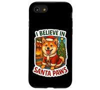 I Believe In Santa Paws Shiba Inu Perro Mamá Papá Navidad Navidad Carcasa para iPhone SE (2020) / 7/8