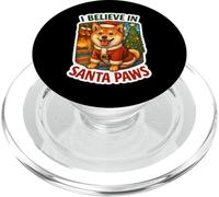 I Believe In Santa Paws Shiba Inu Perro Mamá Papá Navidad Navidad PopSockets PopGrip para MagSafe