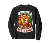 I Believe In Santa Paws Shiba Inu Perro Mamá Papá Navidad Navidad Sudadera