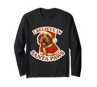 I Believe In Santa Paws Spinone Italiano Dog Feliz Navidad Manga Larga