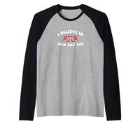 I BELIEVE in Swim Bike Run Triatlón Triatleta Inspirado Camiseta Manga Raglan