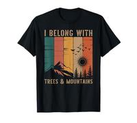 I Belong With Trees & Mountains Forest Hiker Retro Hiking Camiseta