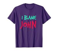 I Blame John Friends Nombre Amigos Amigos Amigo Apodo Personalizado Camiseta, Hombre, Morado, XXL