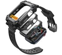 i-Blason Funda Para Apple Watch Series 11/10 46mm [Armorbox] Con Paquete de 2 Estuches Protectores de Pantalla de Vidrio [Protección Militar] Con Correa Ajustable Resistente Golpes Case (Negro)