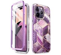 i-Blason Funda Para iPhone 14 Pro MAX 6.7 [Cosmo] 360 Grados Completo Parachoques Case con Protector de Pantalla Brillante Slim Carcasa (Morado)