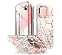 i-Blason Funda para iPhone 15 Pro MAX 6.7 Pulgada [CosMag] 360 Grados Completo Case con Soporte Dcubierta para Cámara Delgado Slim TPU Suave Brillante Mármol Carcasa para iPhone 15 Pro MAX (Marble)