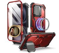 i-Blason Funda para iPhone 16 6.1 Inch 2024 [Armorbox] 360 Grados Carcasa con Protector de Pantalla Integrado y Botones de Control de Cámara Antigolpes Resistente Phone Case (Rojo)