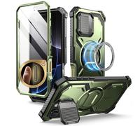 i-Blason Funda para iPhone 16 Pro 6.3 Inch 2024 [Armorbox] 360 Grados Antigolpes Carcasa con Protector de Pantalla Integrado y Botones de Control de Cámara Resistente Phone Case (Verde)