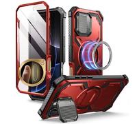 i-Blason Funda para iPhone 16 Pro MAX 6.9 Inch 2024 [Armorbox] 360 Grados Carcasa con Protector de Pantalla Integrado y Botones de Control de Cámara Antigolpes Resistente Phone Case (Rojo)