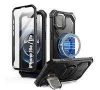 i-Blason Funda para iPhone 17e/16e 6.1 Inch [Armorbox] 360 Grados Carcasa con Protector de Pantalla Integrado y Tapa de Lente [Compatible con Carga Inalámbrica] Antigolpes Resistente Case - Negro