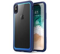 i-Blason Funda para iPhone X, [Resistente a los arañazos] Transparente [Serie Halo] para Apple iPhone X Cover 2017 (Transparente/Azul Marino)