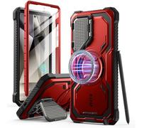 i-BLASON Funda para Samsung Galaxy 2025 Ultra [Armorbox] Completa Cuerpo Antigolpes Carcasa [Compatible con Carga Inalámbrica] con Lentes Kickstand y Protector de Pantalla Case para 2025 Ultra (Rojo)