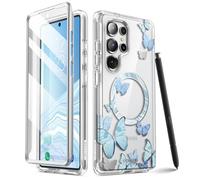 i-Blason Funda para Samsung Galaxy 2025 Ultra [Cosmo] Delgado Silicona TPU Suave con Protector de Pantalla Protección de 360 Grados Brillante Mármol Resistente Case para Galaxy 2025 Ultra (BlueFly)