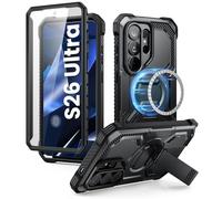 i-BLASON Funda para Samsung Galaxy 2026 Ultra Case Compatible con magsafe [Armorbox] Carcasa Magnética con Mica y Soporte para Cubierta de Camara [Compatible con Carga inalámbrica y Spen] - Negro