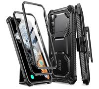 i-Blason Funda para Samsung Galaxy S23Plus [Armorbox] Marco Frontal Adicional Cuerpo Completo de Doble Capa con Soporte Kickstand Golpes y Protector de Pantalla Resistente Case para S23Plus-Negro