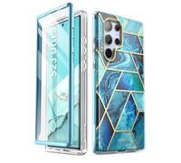 i-Blason Funda para Samsung Galaxy S23Ultra [Cosmo] Delgado Silicona TPU Suave con Protector de Pantalla Protección de 360 Grados Brillante Mármol Resistente Case para Galaxy S23Ultra (Ocean)