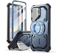 i-Blason Funda para Samsung Galaxy S25 2025 [Armorbox] Completa Cuerpo Antigolpes Carcasa [Compatible con Carga Inalámbrica] con Lentes Kickstand y Protector de Pantalla Case para Galaxy S25 (Azul)