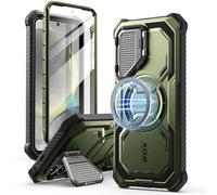 i-Blason Funda para Samsung Galaxy S25 2025 [Armorbox] Completa Cuerpo Antigolpes Carcasa [Compatible con Carga Inalámbrica] con Lentes Kickstand y Protector de Pantalla Case para Galaxy S25 (Verde)