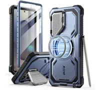 i-Blason Funda para Samsung Galaxy S25Ultra 2025 [Armorbox] Completa Cuerpo Antigolpes Carcasa [Compatible con Carga Inalámbrica] con Lentes Kickstand y Protector de Pantalla S25Ultra Case (Azul)