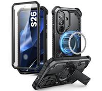 i-Blason Funda para Samsung Galaxy S26 Case con Protector de Pantalla Integrado y Soporte Ajustable [Armorbox] Carcasa Resistente Compatible con MagSafe - Negro