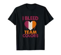 I Bleed Team Colors Drip Font Sports Mom Dad Novedad Camiseta