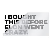 I BOUGHT THIS BEFORE ELON WENT CRAZY, 6 pegatinas Tesla Anti Elon Musk Funny Sticker for Windows or Varnish, pegatina Tesla 11,5 x 5,5 cm, vinilo para coche, color negro