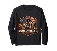 I Brake For Trails American Dirt Bike Rider Motocross MX EE. UU. Manga Larga