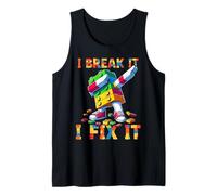 I Break It I Fix It Funny Blocks Bricks Toy Master Builder Camiseta sin Mangas