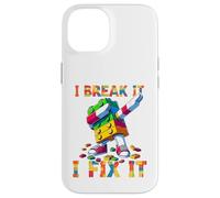I Break It I Fix It Funny Blocks Bricks Toy Master Builder Carcasa para iPhone 14