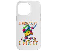 I Break It I Fix It Funny Blocks Bricks Toy Master Builder Carcasa para iPhone 14 Pro MAX