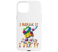 I Break It I Fix It Funny Blocks Bricks Toy Master Builder Carcasa para iPhone 15 Plus