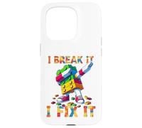 I Break It I Fix It Funny Blocks Bricks Toy Master Builder Carcasa para iPhone 15 Pro