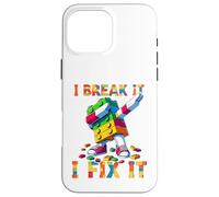 I Break It I Fix It Funny Blocks Bricks Toy Master Builder Carcasa para iPhone 16 Pro MAX