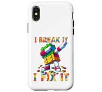 I Break It I Fix It Funny Blocks Bricks Toy Master Builder Carcasa para iPhone X/XS